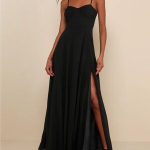 Black maxi bridesmaid dress